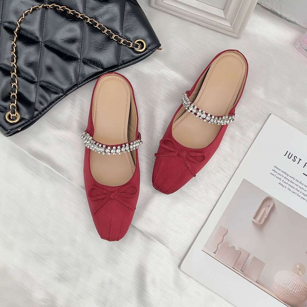 2025 Summer New French Style Petite Height-Increasing Ballet for Women with Bowknot Slip-On Flats