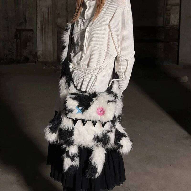 Funny Women Backpacks Furry Monsters Individuality Crossbody Y2k Aesthetic Designer Bag Female