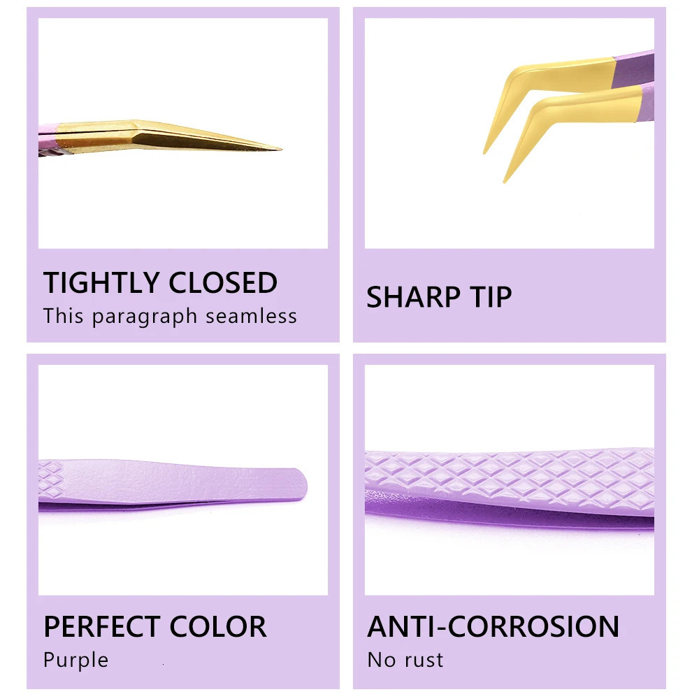 AILEISHI Eyelashes Tweezers Stainless Steel Superhard High Precision Antistatic For Eyelash s Tools 250716