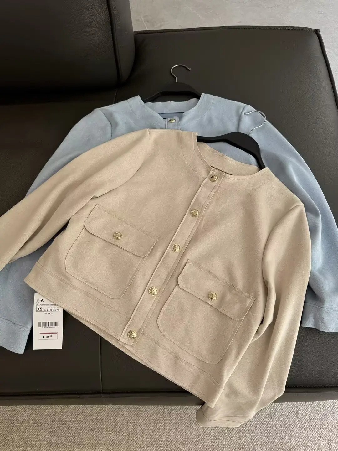 Autumn Product Womens Suede Texture Temperament Casual Versatile Effect Long Sleeve Short Jacket Coat 250715