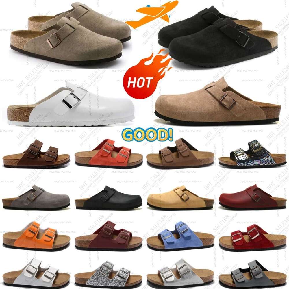 Designer slippers, sandals, wooden clogs, suede, men's and women's outdoor comfortable sandals, black, brown, gray, pink, olive shoes