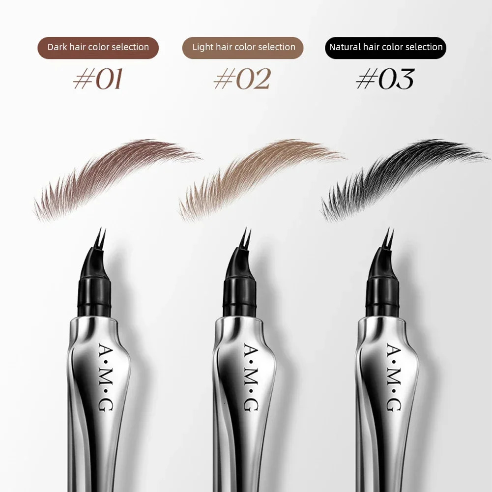 Ultra-fine 2 Point Silver Eyebrow Pen Liquid Wild Eyebrow Tattoo Waterproof 2 Fork Silkworm Brow Pen Easy To Grip Eye Makeup 250712