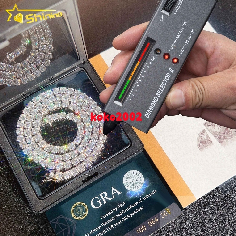 Cheap Price Hip Hop Jewelry 2MM 3MM 4MM 5MM 6.5MM GRA Certificate S925 Silver Vvs Diamond Moissanite Tennis Chain Necklace