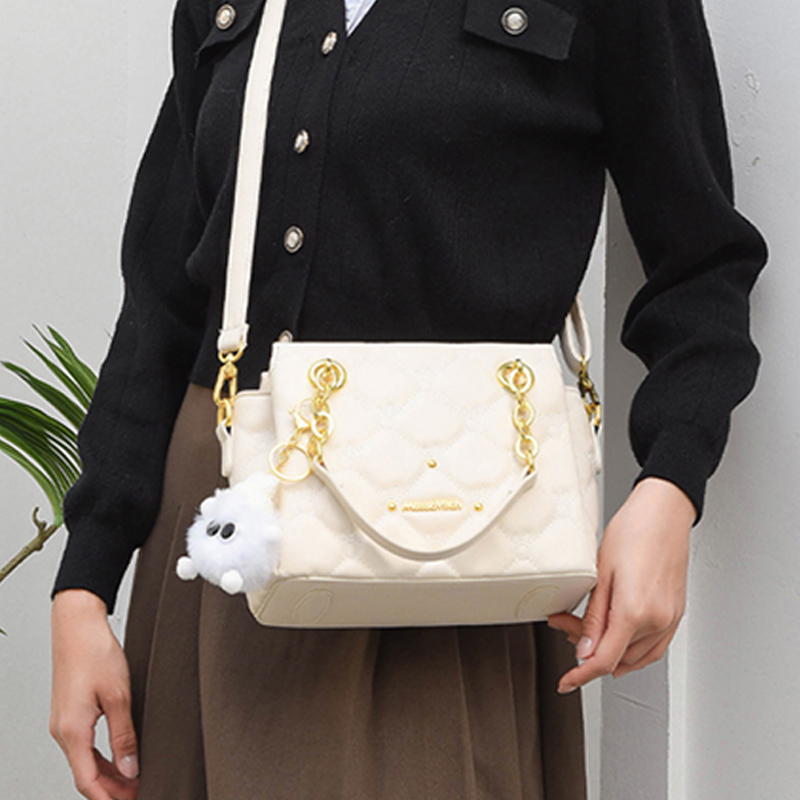 new arrival! Multi compartment large capacity handbag, cute style single shoulder ten font women's small square bag