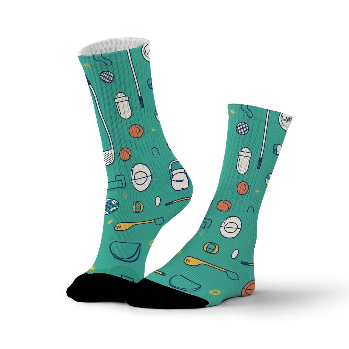 Groovy Golf Gear tube unisex ock Trendy Sports - Fun Vibes C058SOCKS