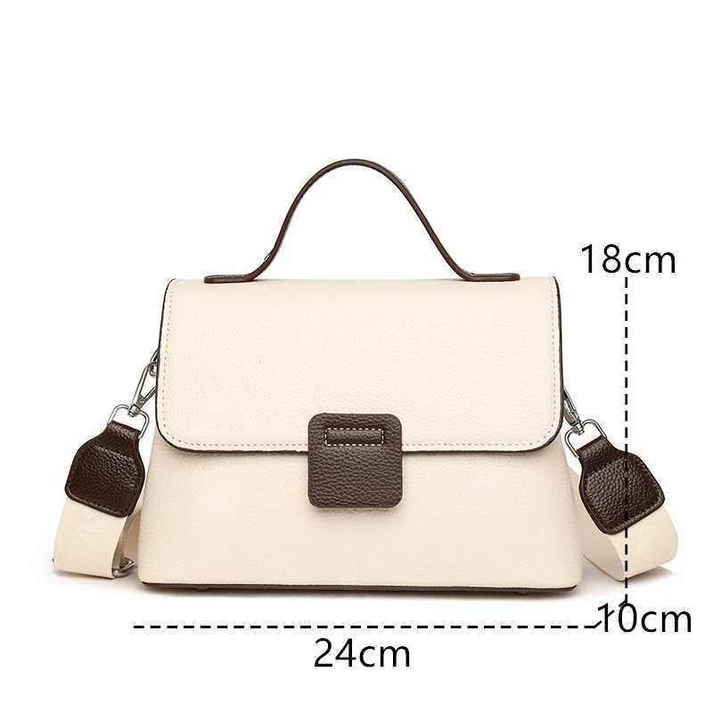 Solid Genuine Leather Ladies Handbag Female Messenger Tote Sac High Quality Cow Leather Shoulder Crossbody Bag For Women Z250718