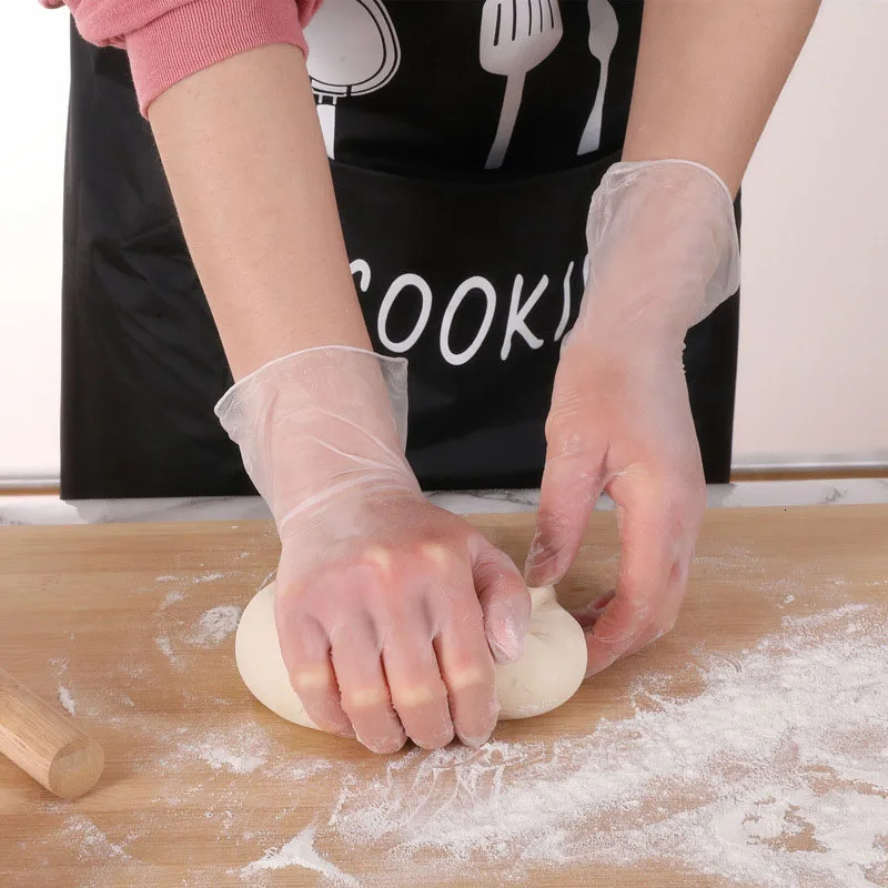 100 Pieces Disposable Food Plastic Gloves Kitchen Accessories For Restaurant BBQ Party Supplies 250714