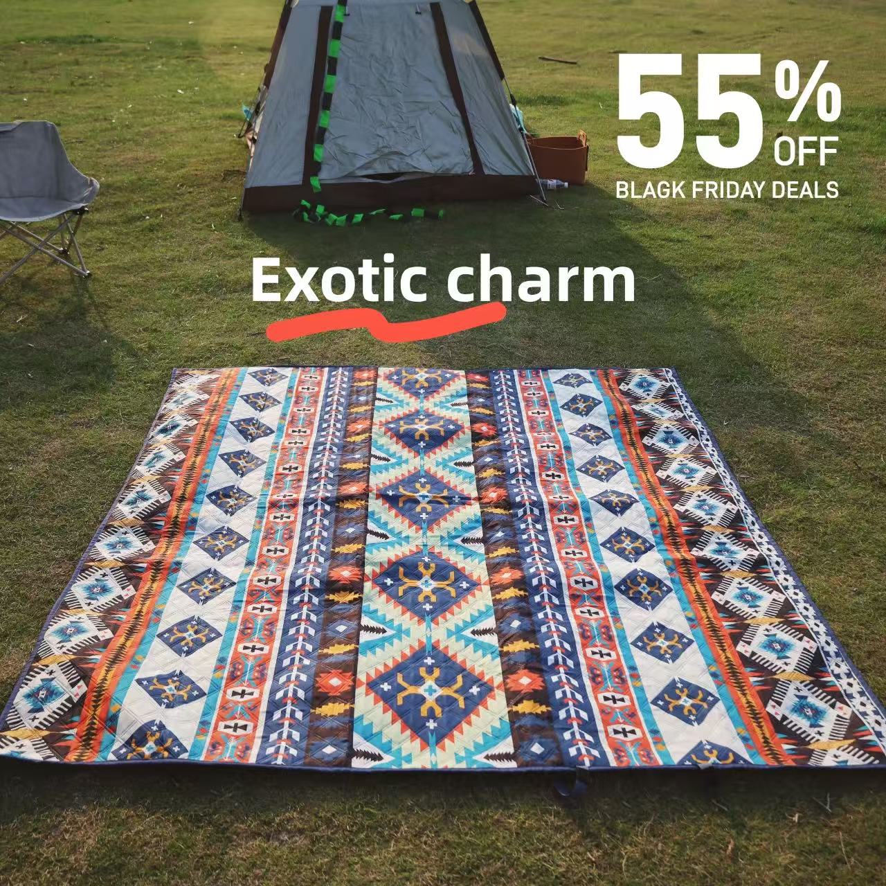 Outdoor moisture-proof MATS, thickened and enlarged picnic MATS, camping outdoor waterproof lawn tent MATS, portable MATS, exotic style