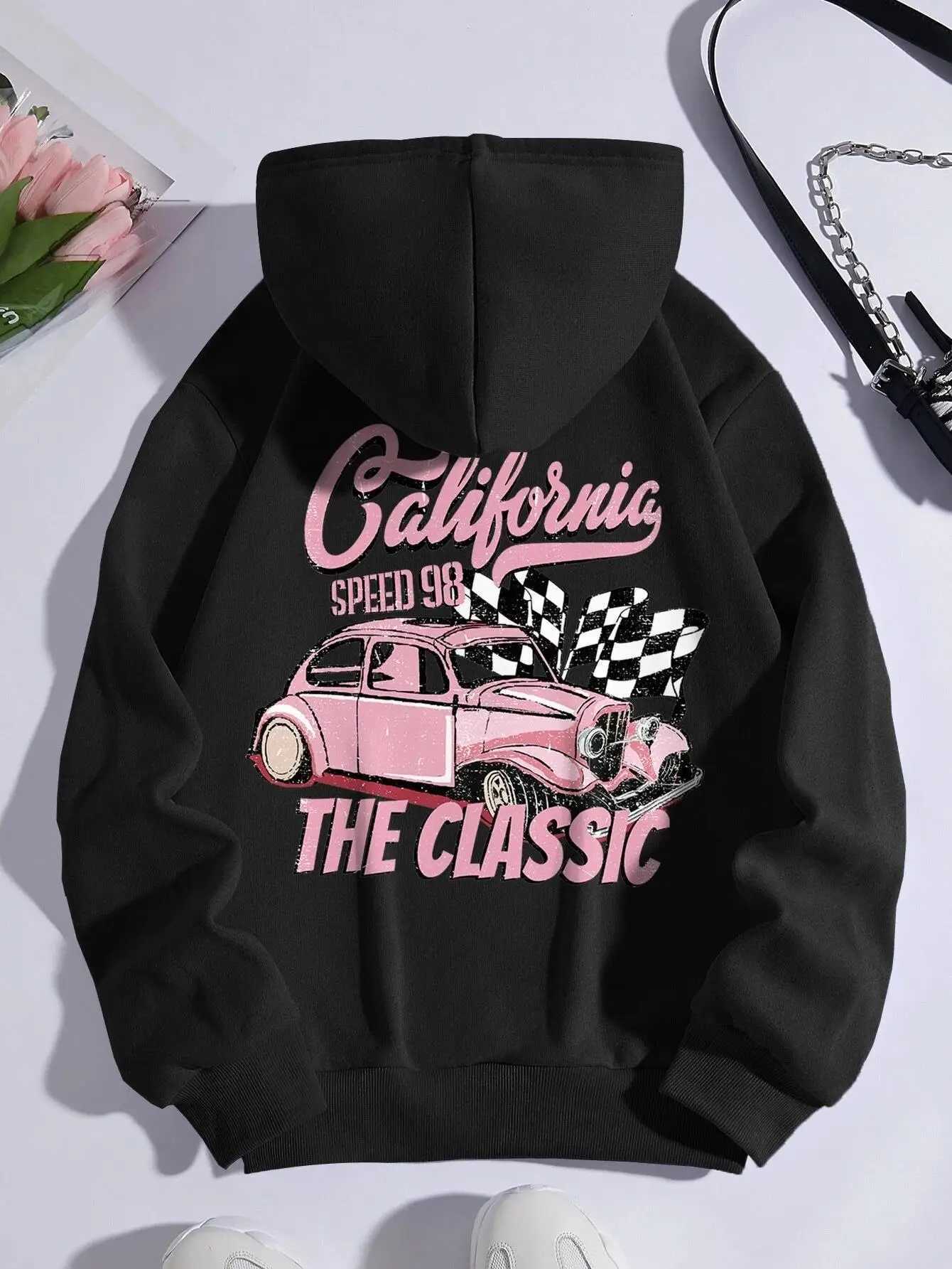 California The Classic Printed Hoodies Women Fashion Novelty Hoodie Casual Basic All Match New Clothes Loose O-Neck Sweatshirt XJ250717