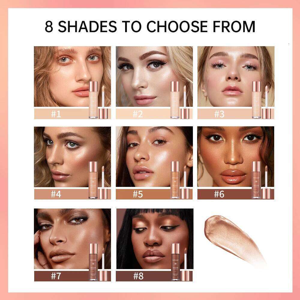 8colors Halo Filter Liquid Highlighter Contouring Pearlescent Makeup Brightener Bronzer Glow Body Face Cosmetic X250718