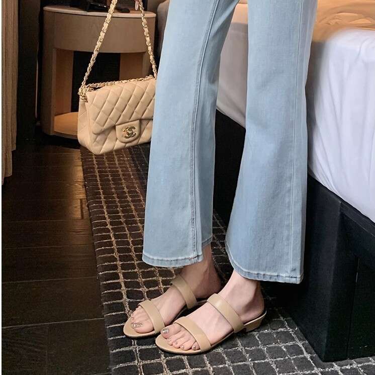 Su Yinyin Summer New High Heel Sandals Women, Suitable for Outerwear, Pair with Dresses, High-End Feel, Elegant Slippers, Fairy Style