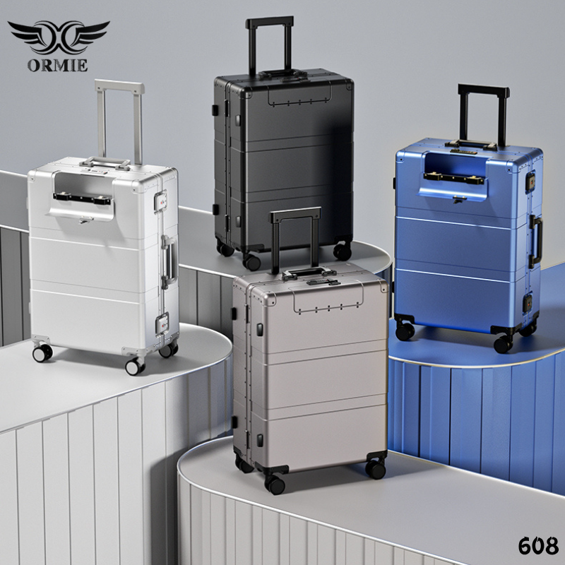 Aluminum Magnesium Gold Travel Suitcase with Password Lock for Men & Women - Large Capacity Universal Wheel Luggage