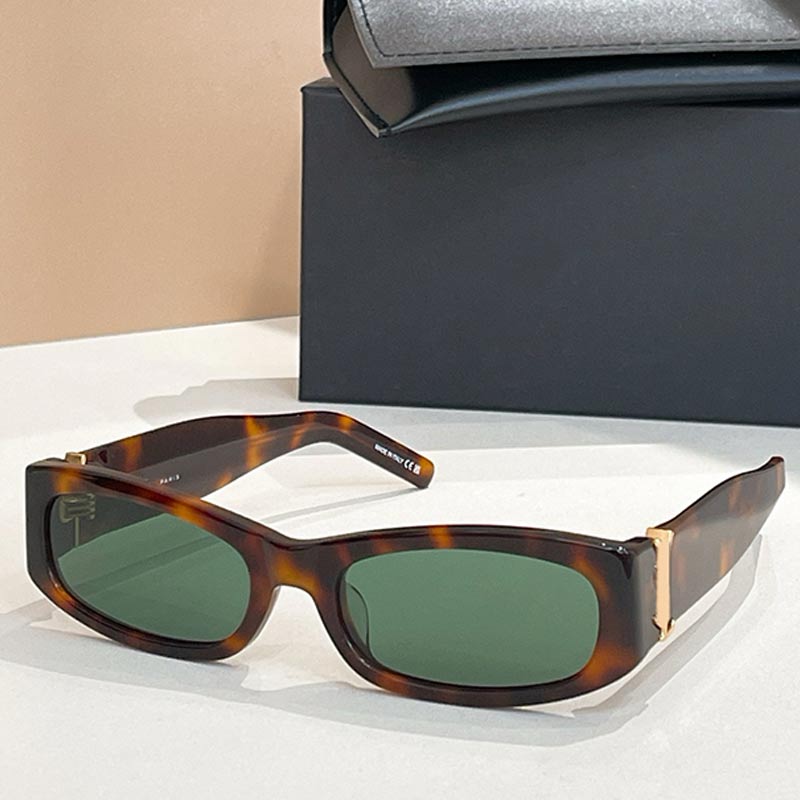 Luxury Women Rectangular yslly sunglasses SL M152 Designer Womens Eyewear Agate Havana Acetate Frame Nylon Lens Wide Legs Cassandre in the Temples Travel Men 245