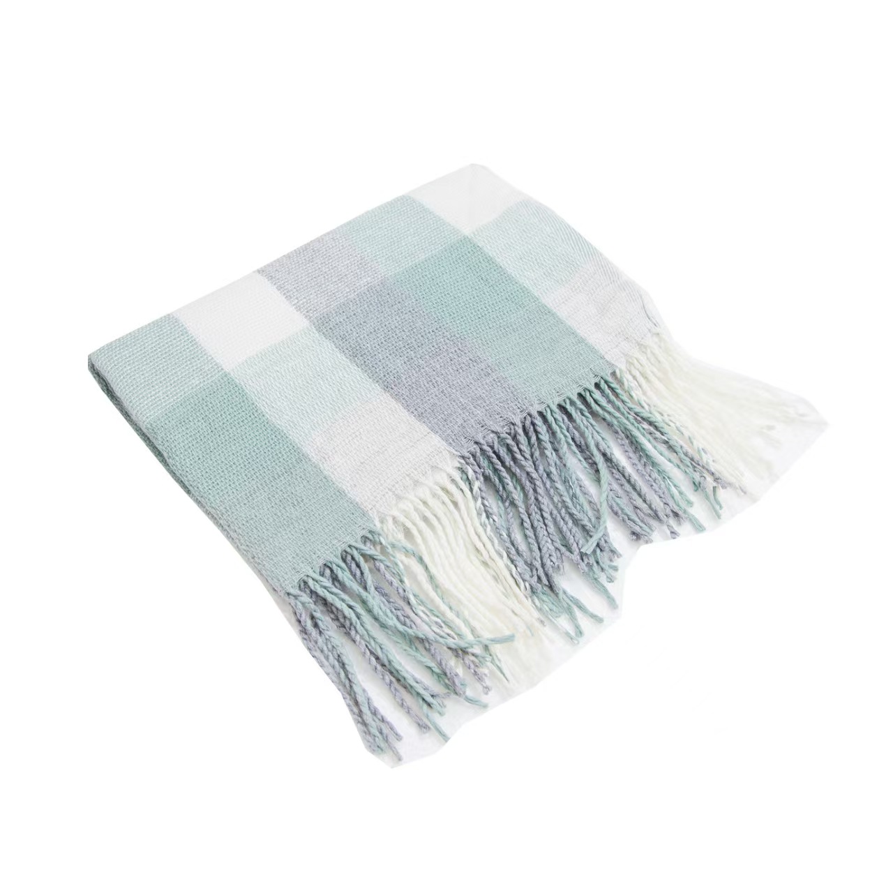 T1241 Autumn and Winter British Style Men and Women Couple Tassel Neck Large Plaid Scarf Shawl