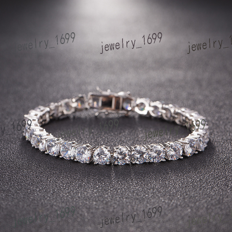 Iced Out Hip Hop Moissanite Jewelry 5mm High Quality Mens Moissanite 925 Silver Tennis Chain