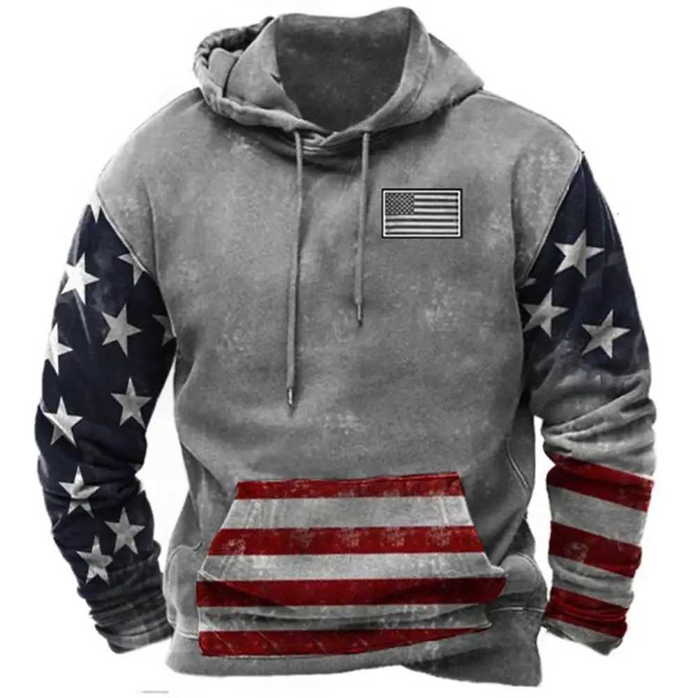 Fashion US Flag Print Hoodies For Men Hip Hop Trend Harajuku Vintage Clothes Spring and Autumn New in Sweatshirts Oversized Tops XJ250714