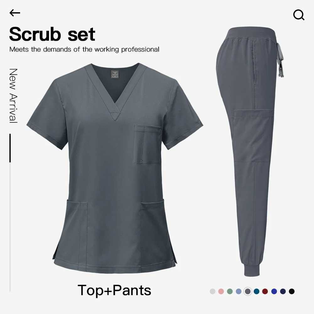 Multilcolors Medical Uniforms Women Scrubs Sets Hospital Working Scrub Suits Nurse Accessories Dental Surgery Suit Lab Workwear Z250718