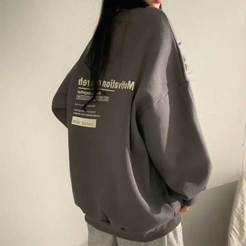 Women Long Sleeve Sweatshirts 2025 Spring Autumn Harajuku Streetwear Oversized Hoodies Casual Letter Print Loose Pullovers Tops XJ250717