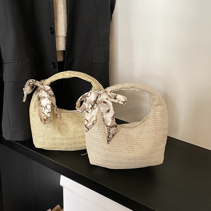 2025 Summer New Women's Single Shoulder Crossbody Bag Rural Vacation Style Large Capacity Leisure Beach Bag Single Shoulder trend Weaving Bag New