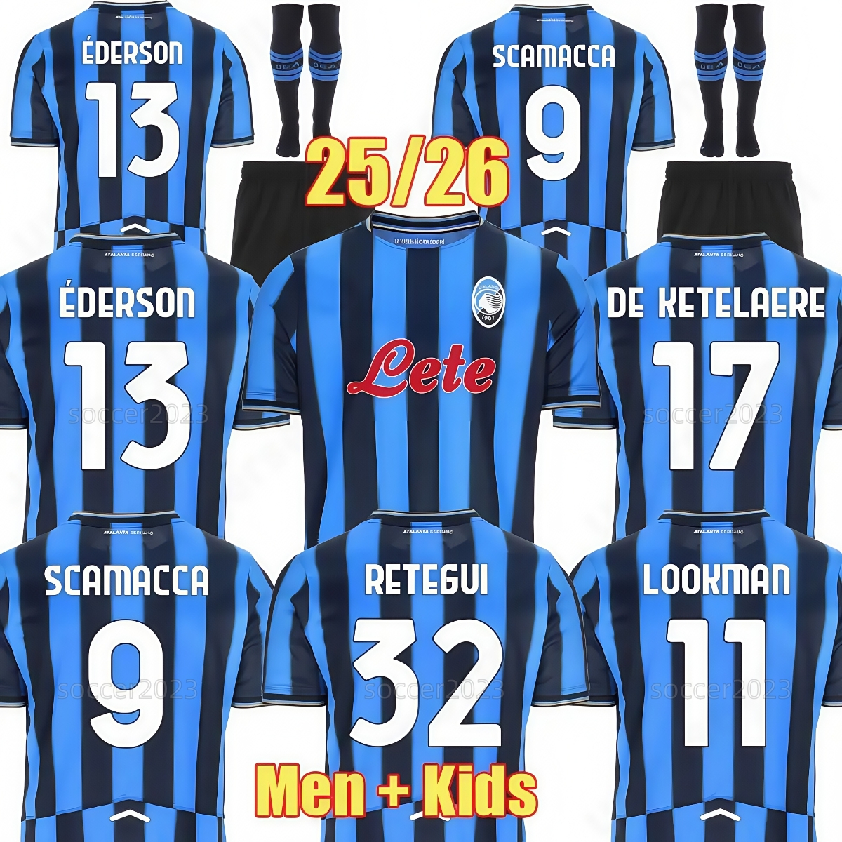 25 26 Atalanta BC soccer jerseys KOOPMEINERS HIEN CUADRADO SCAMACCA RETEGUI LOOKMAN 2025 2026 RUGGERI SCALVINI BRESCIANINI HOJLUND L.MURIEL Football Shirt Men kids