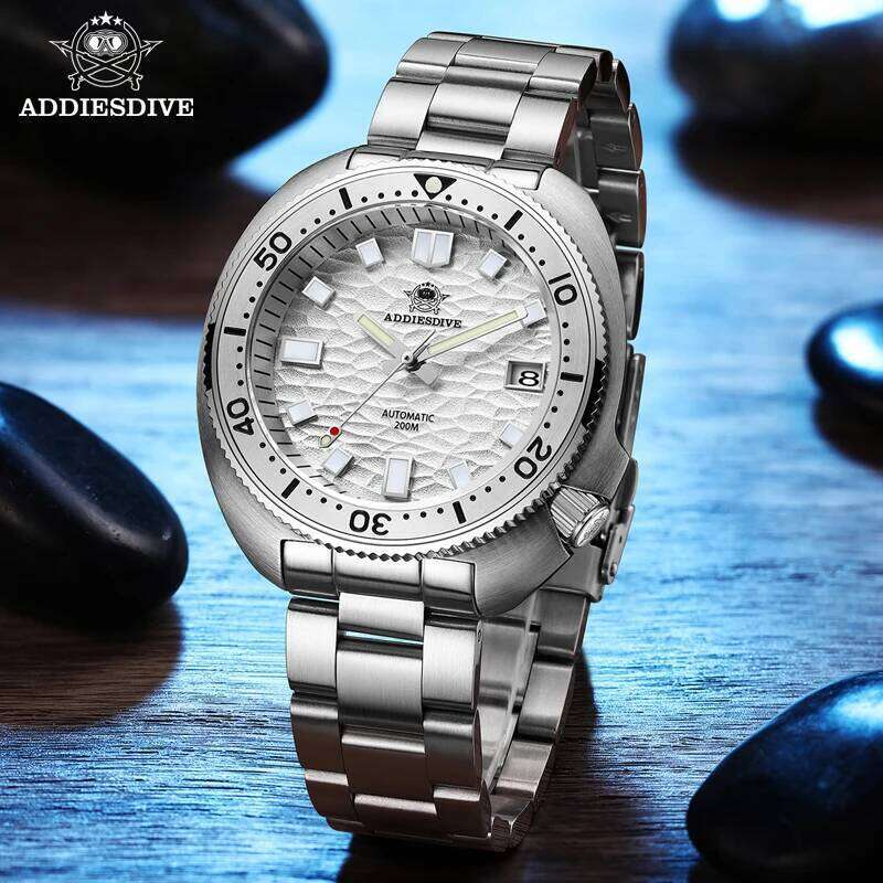 ADDIESDIVE Automatic Mechanical Man Sier Premium Business Casual Waterproof NH35A 316L Stainless Steel Men's Watch free shipping