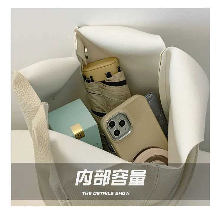 Genuine Leather Commuter Tote Bag Niche Simple Ladies Soft Leather Tote Shoulder Handbag Large Capacity XJ250718