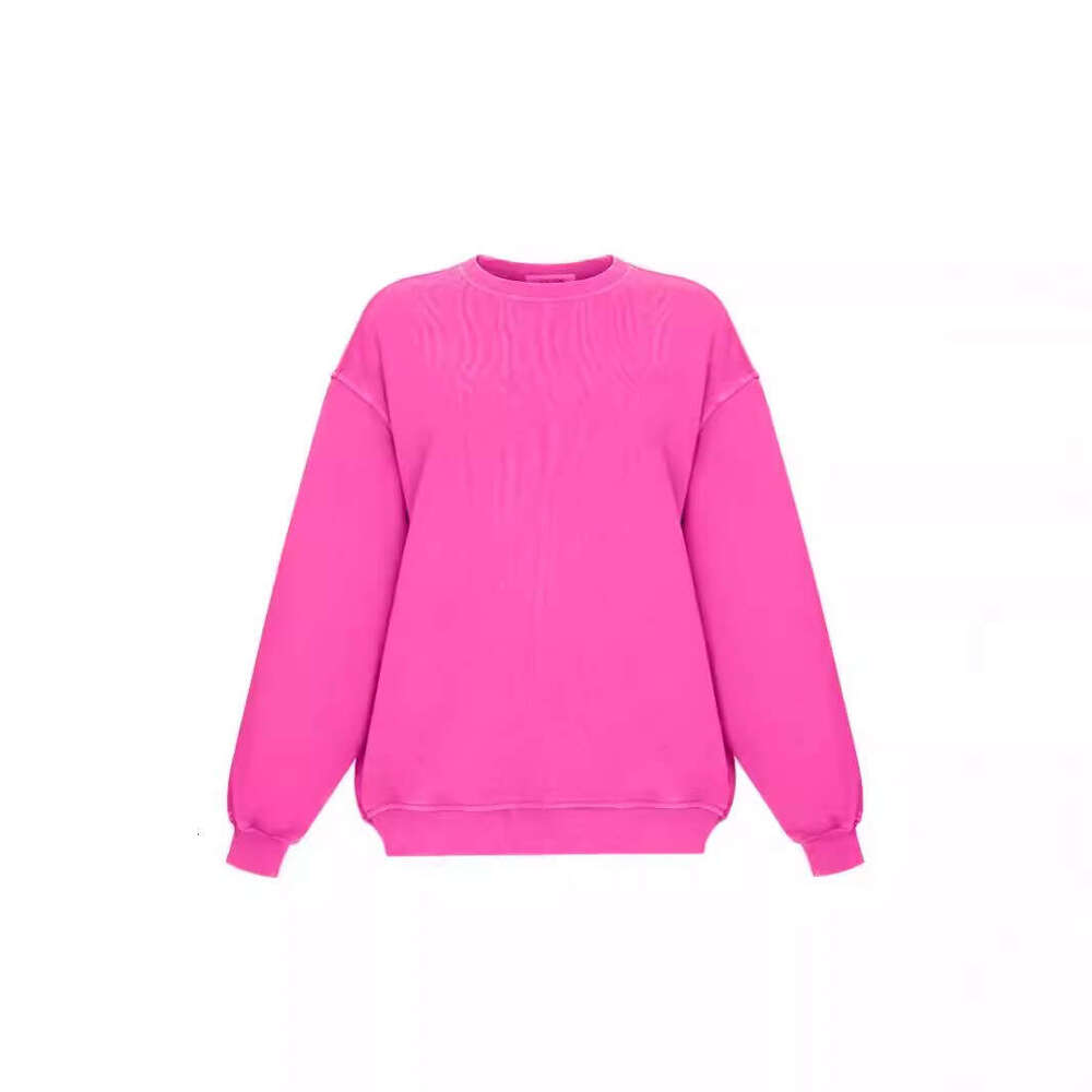 25 Autumn Winter New Pure Cotton Printed Vintage Top + Pants Simple Letter Loose Knitted Sweatshirt Set B5