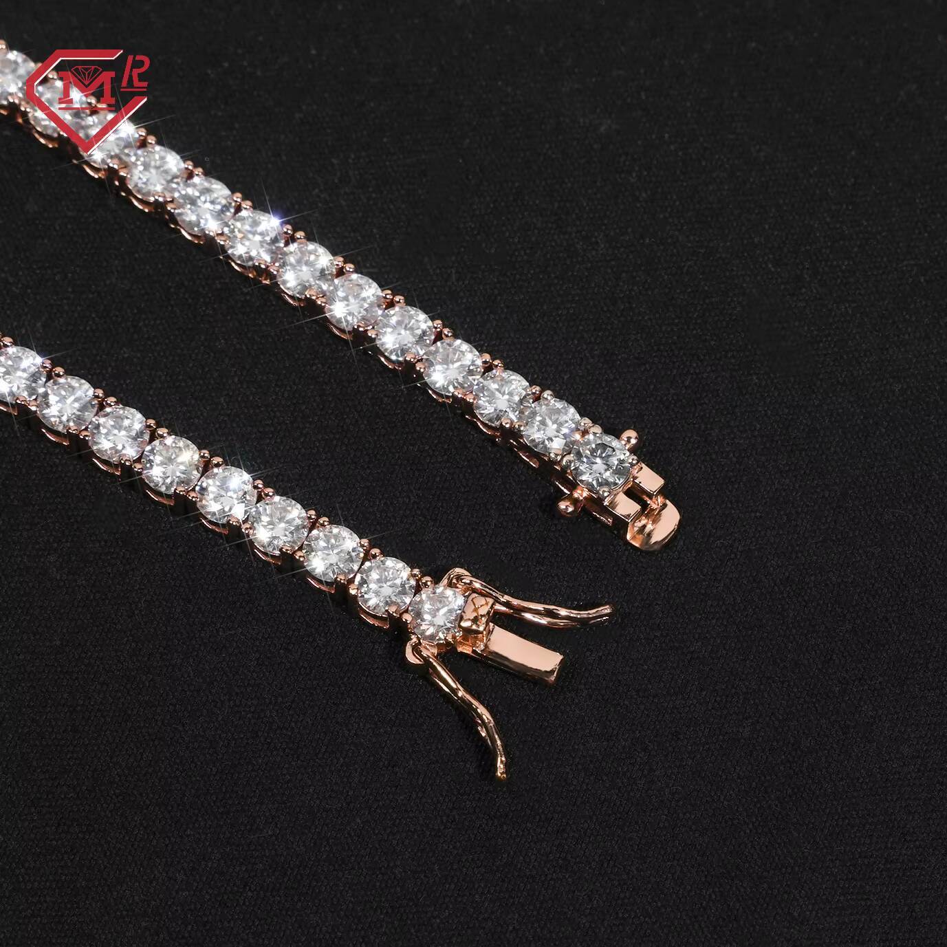 3-6mm Moissanite Chain Vvs Iced Out Tennis Necklace 925 Sliver Hiphop Moissanite Tennis Chain