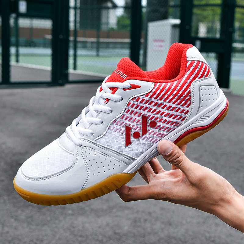 Anti-skid, wear-resistant, and shock-absorbing professional table tennis training shoes for men and women with a rubber sole