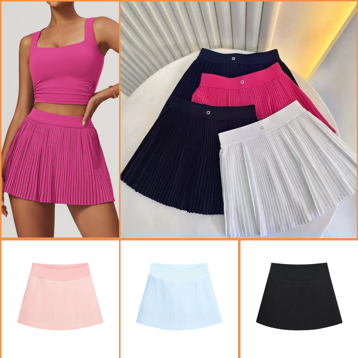 Tennis Dress One-piece ed Yoga Fiess breathable Anti-slip Casual Golf Sports skirt with Short sets 2 piece workout sets sweatshirt tennis dress yoga set women gym set