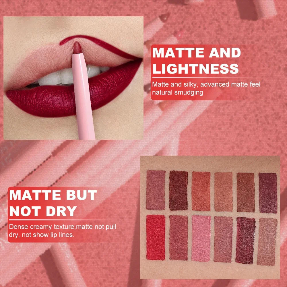 6pcs Lip Liner Pen Set Long-Lasting Waterproof Sweatproof Easy Coloring Non- Color Rendering Lip Gloss Set Beauty Makeup 250716