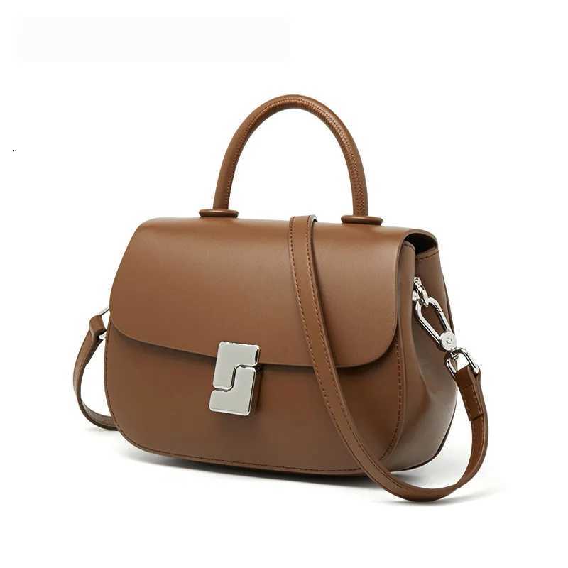 Advanced exquisite leather handbag womens shoulder bag crossbody bag saddle bag Y250717