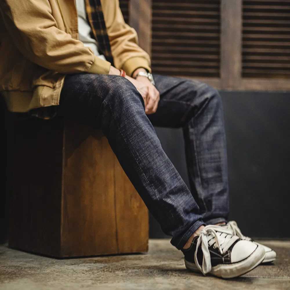 13.5oz Heavyweight Selvedge Raw Denim Jeans Straight Pants Versatile Trousers for Mens Autumn and Winter X250718