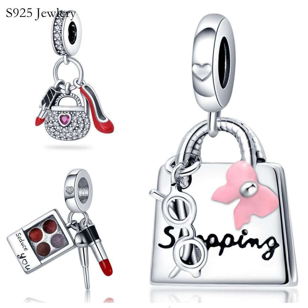 S925 New 925 Sterling Silver Charm Fashion handbag pendant Fit Charms Silver 925 Original Bracelet DIY Jewelry Making For women Gifts