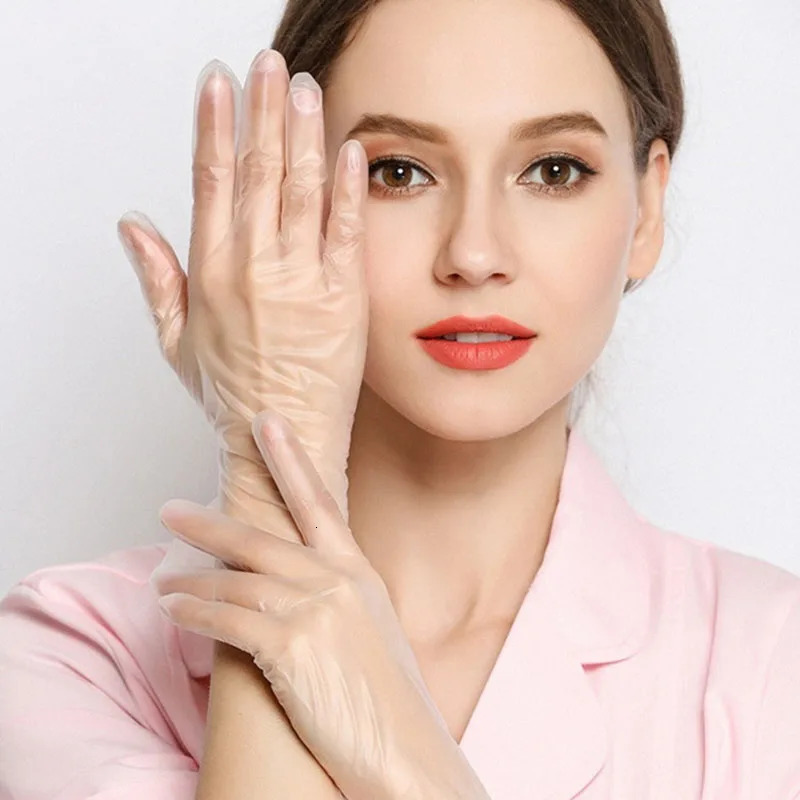 100 Pieces Disposable Food Plastic Gloves Kitchen Accessories For Restaurant BBQ Party Supplies 250714