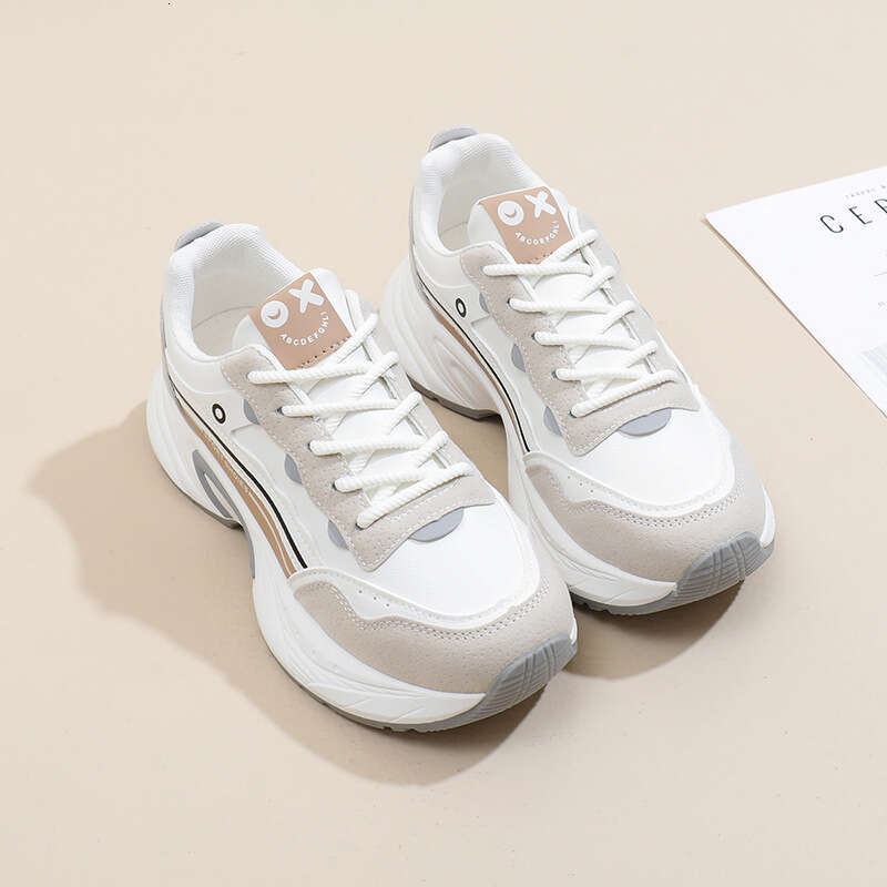 Women's Dad Sneakers 2024 New Autumn High-End Free shipping Versatile Thick-Soled White Soft Sole Non-Slip Travel Hiking Shoes