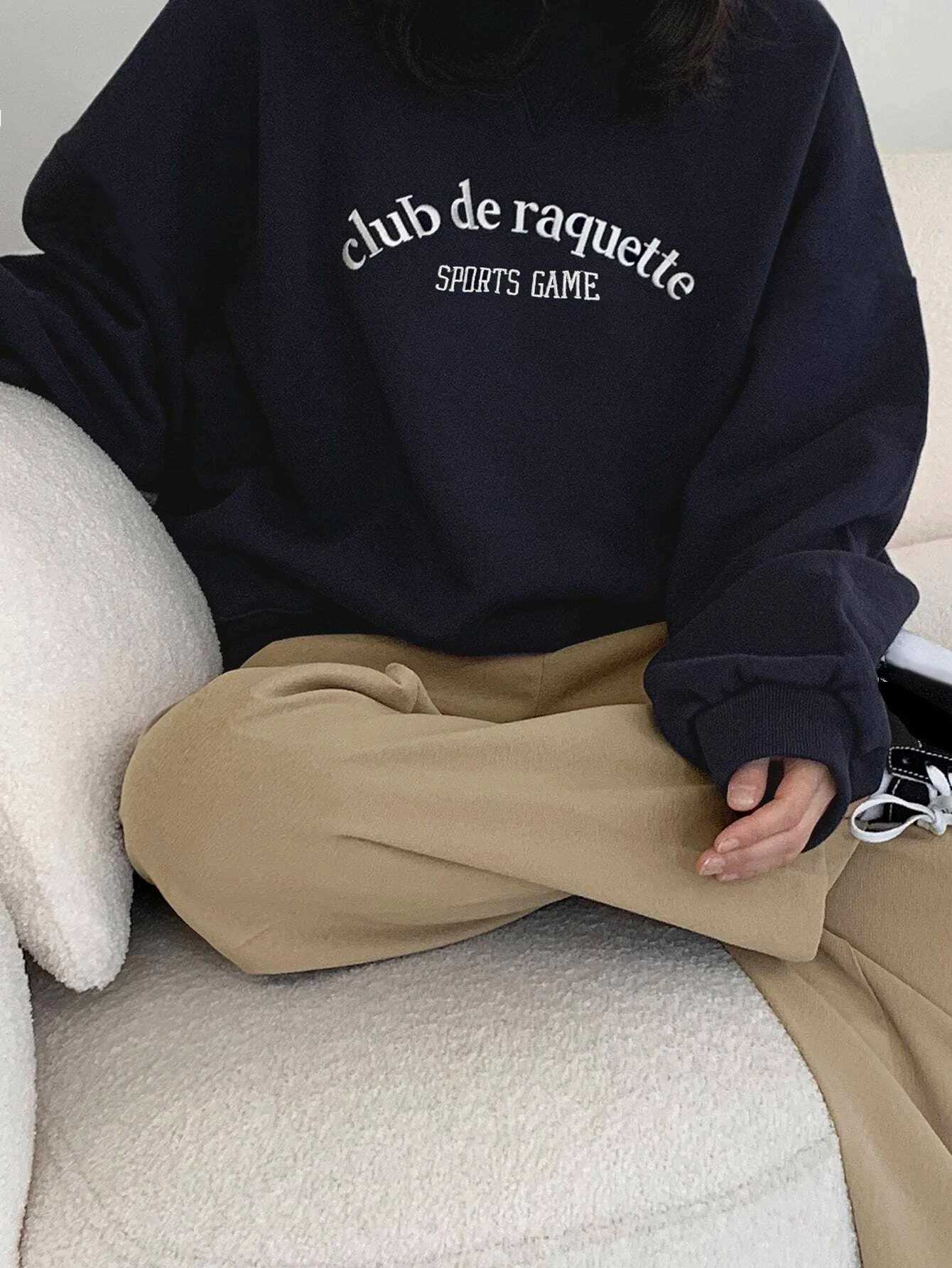 Club De Raquette Letter Printing Womens Hooded Harajuku Oversize Hoodies Fashion Fce Hoodie Autumn Casual Women Clothing XJ250717