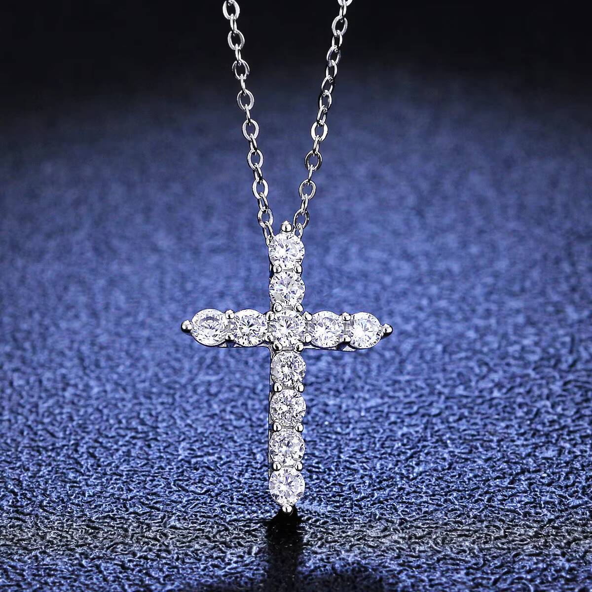 Luxury Diamond Moissanite Cross 3.3Ct VVS D Color Cross Necklace 18K Gold Plated S925 Silver Chain Pendant for Women Jewlery