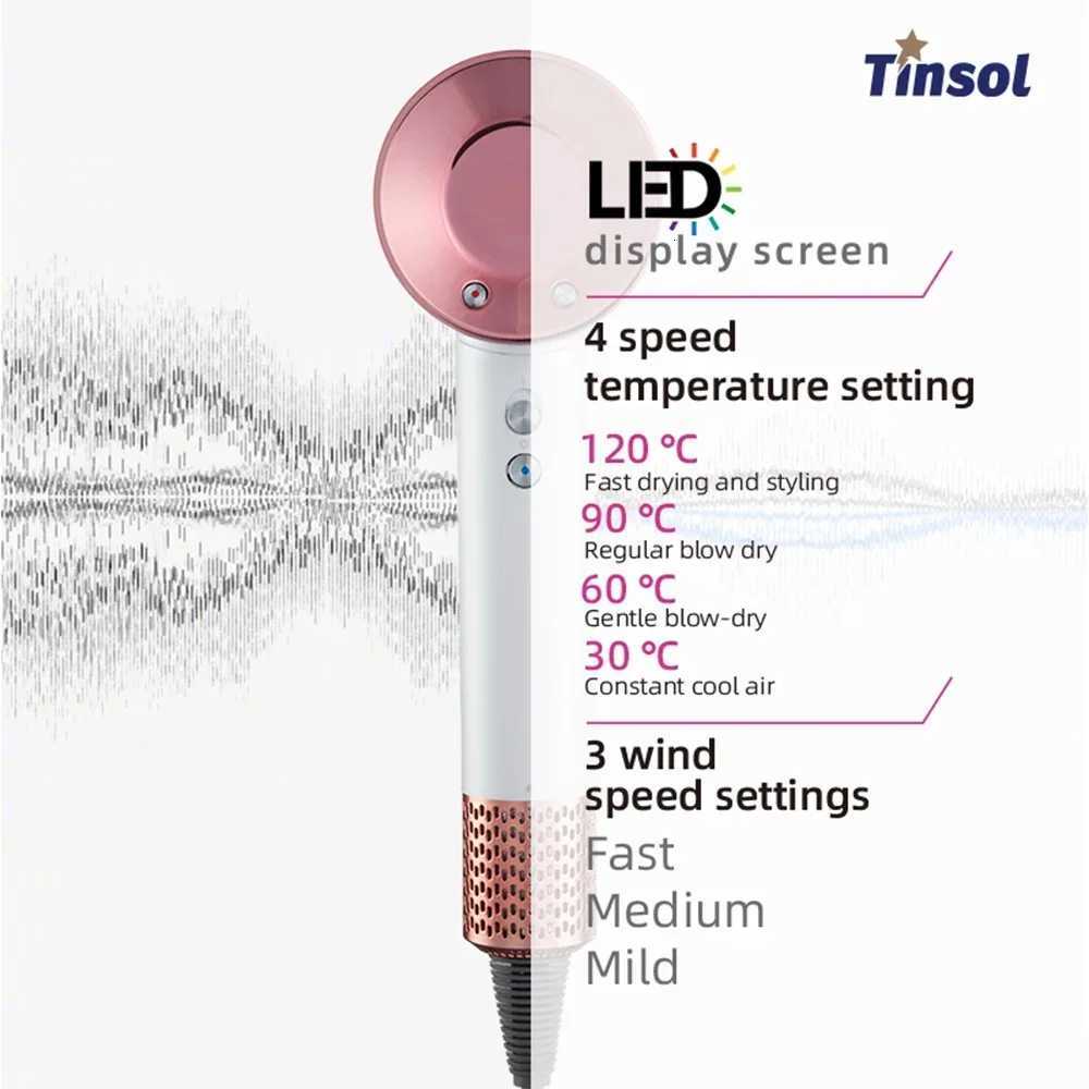 Professional Hair Dryer High Speed Negative Ion1100001500W Professional Hair Dryer with LED Temperature Display W250718