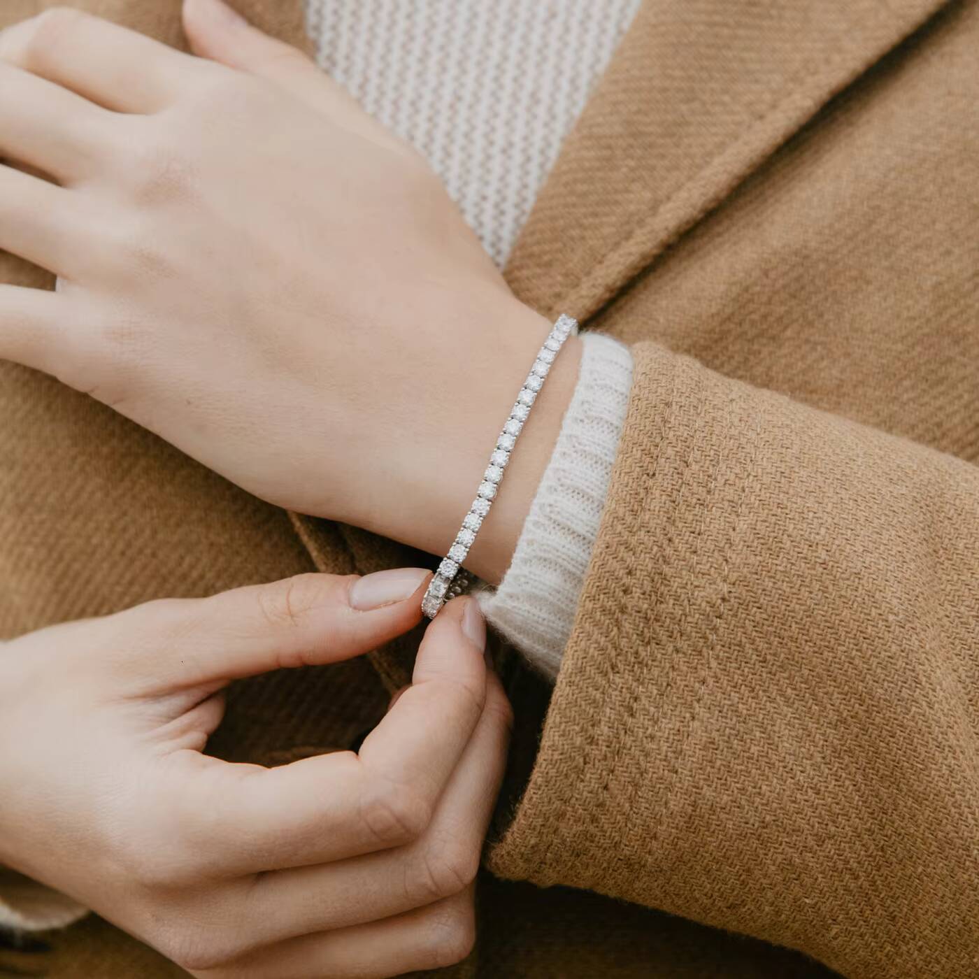 Wholesale Price VVS Moissanite Tennis Link Bracelet 2mm in Stock S925 Silver Iced Out Diamond Hip Hop Women Tennis Bracelet