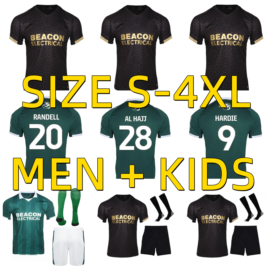 3XL 4XL 2025 2026 Plymouth Soccer Jerseys 25 26 ALHAJJ WHITTAKER RANDELL EDWARDS CISSOKO Home Away Official player version Men kids kits Football Shirt