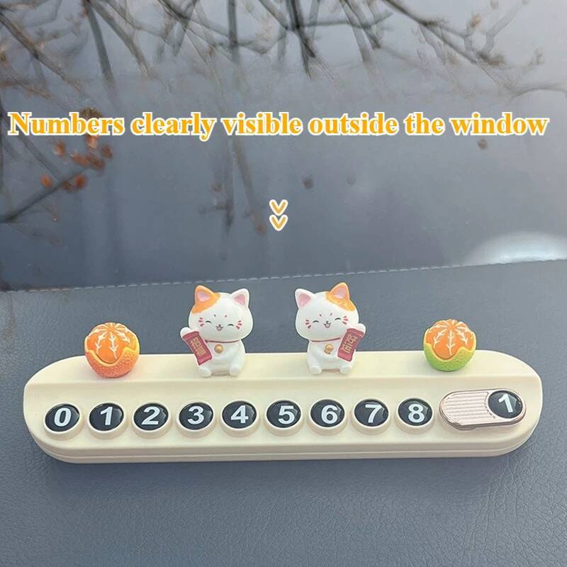 Anime Cute Cat Cartoon Temporary Interior Decor Moving Car Parking Sign Telephone Card Hide Number