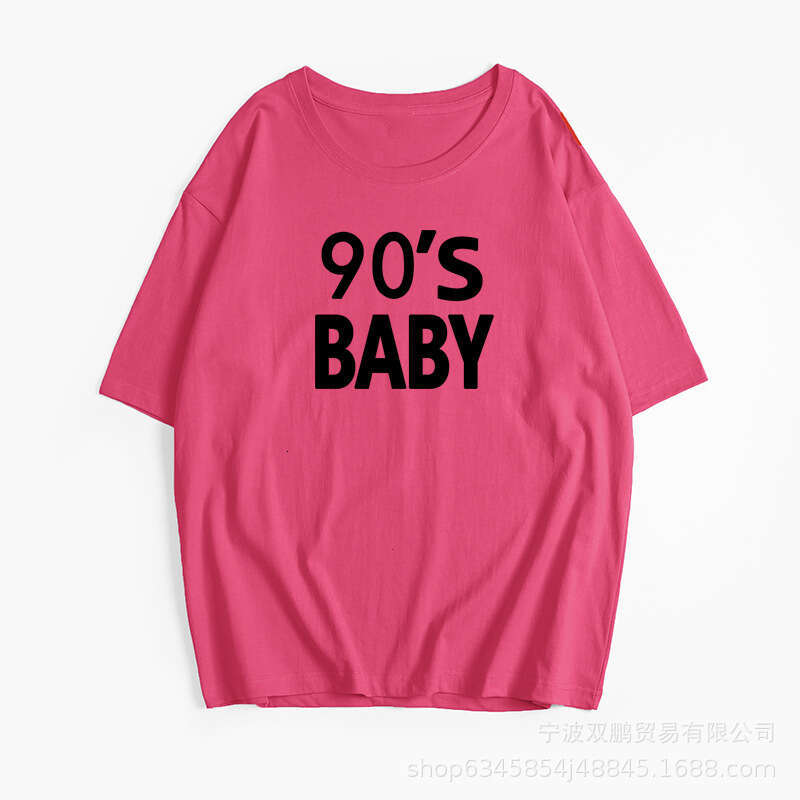 New American Style Letter Pure Cotton T-Shirt For Women Simple Basic Short Sleeve Top Versatile Loose Pullover B5