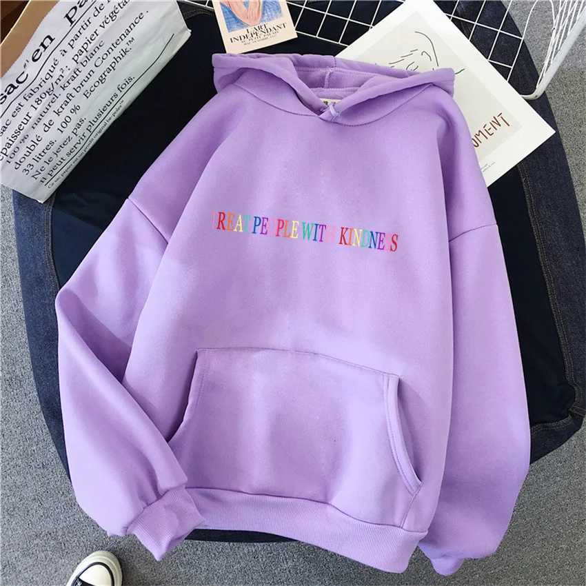 Treat People With Kindness Autumn Women Hoody Casual Fce Woman Hoodie Hip Hop Pullover Fe Sweatshirt Unisex Streetwear XJ250717