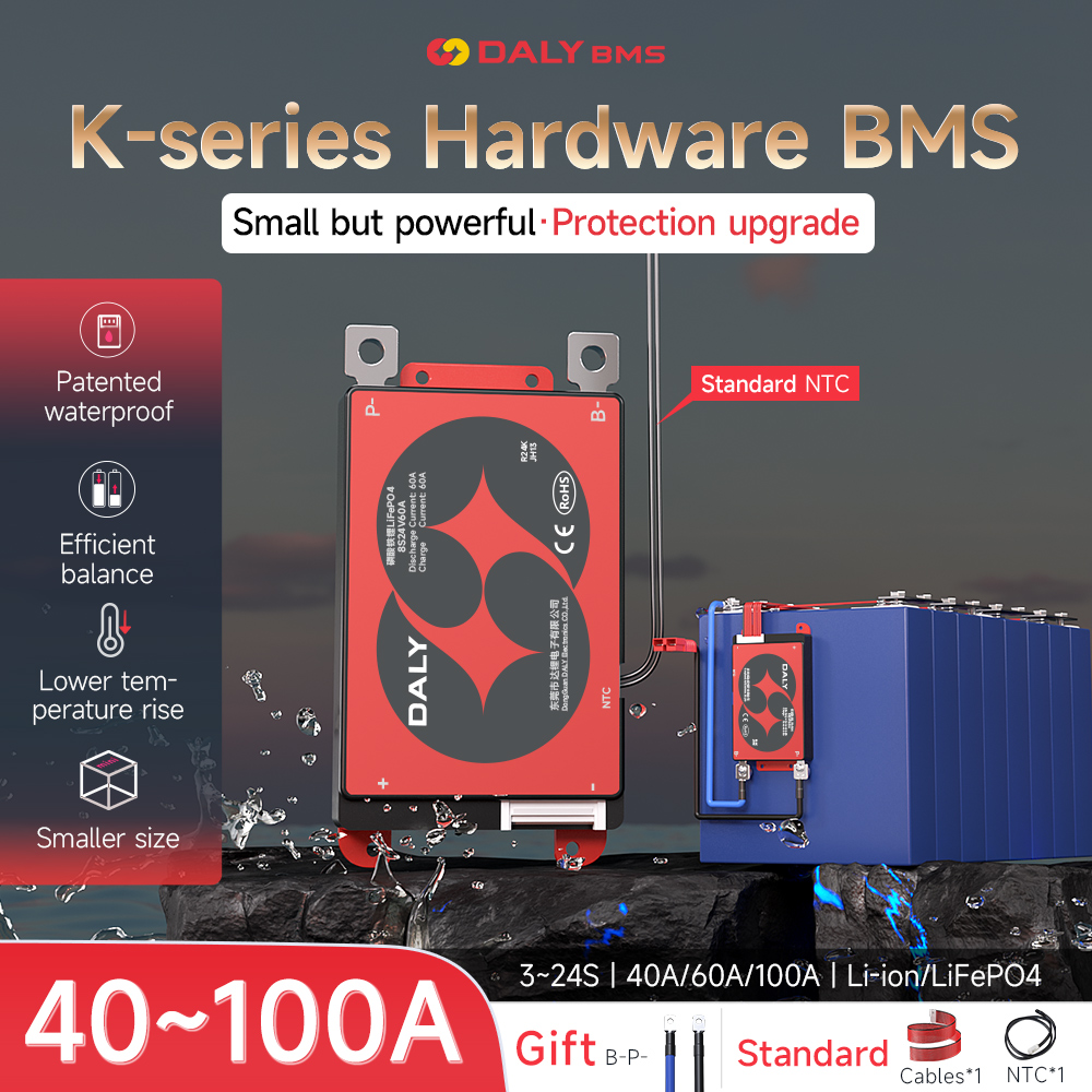 DALY BMS BMS 60A 3S 4S 7S 8S 10S 12S 13S 14s 15s 16s 17s 20s 24s Li-ion Lifepo4 12V 24V 36V 48V 60V 72V CE ROSH certificate Home energy storage elec