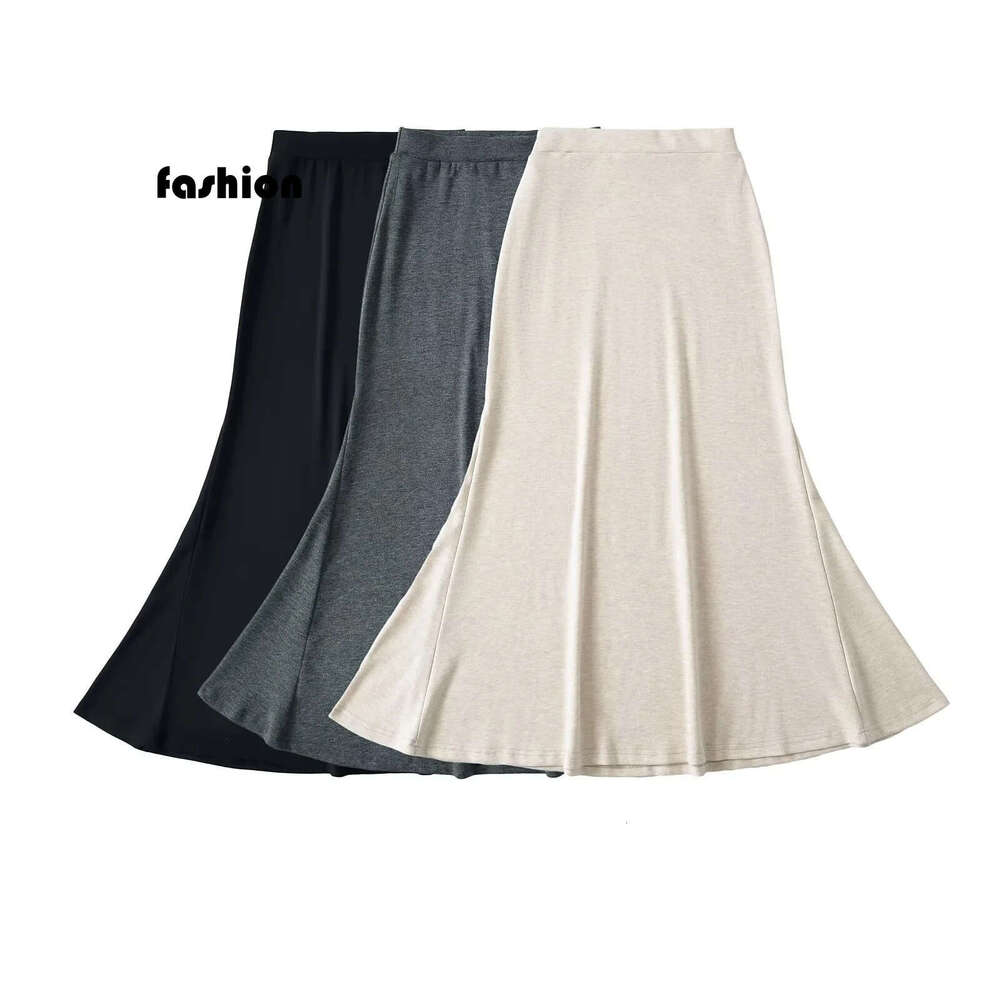American Style Simple Slim Fit Bodycon High Waist Elastic Midi Autumn Winter High-End Slimming Mermaid Long Skirt For Women B5 g7