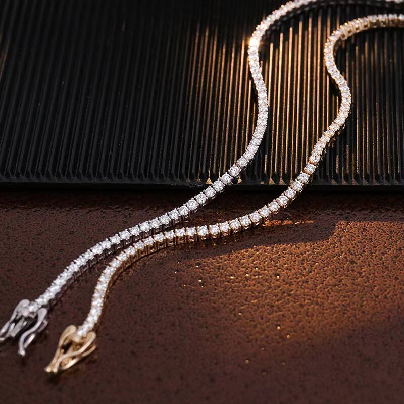 Tennis Chain Bracelet S925 Silver Inlaid Moissanite Diamond Tennis Chain Manufacturers Supply Wholesale