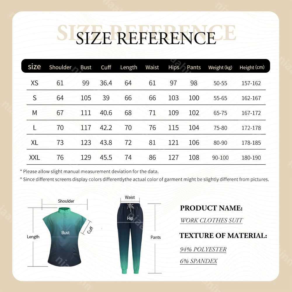 Gradient Color Nurse Work Clothes Surgery Jogger Set Tops Pants Doctor Nursing Uniforms Surgical Uniform Set Pet Doctor Workwear Z250718