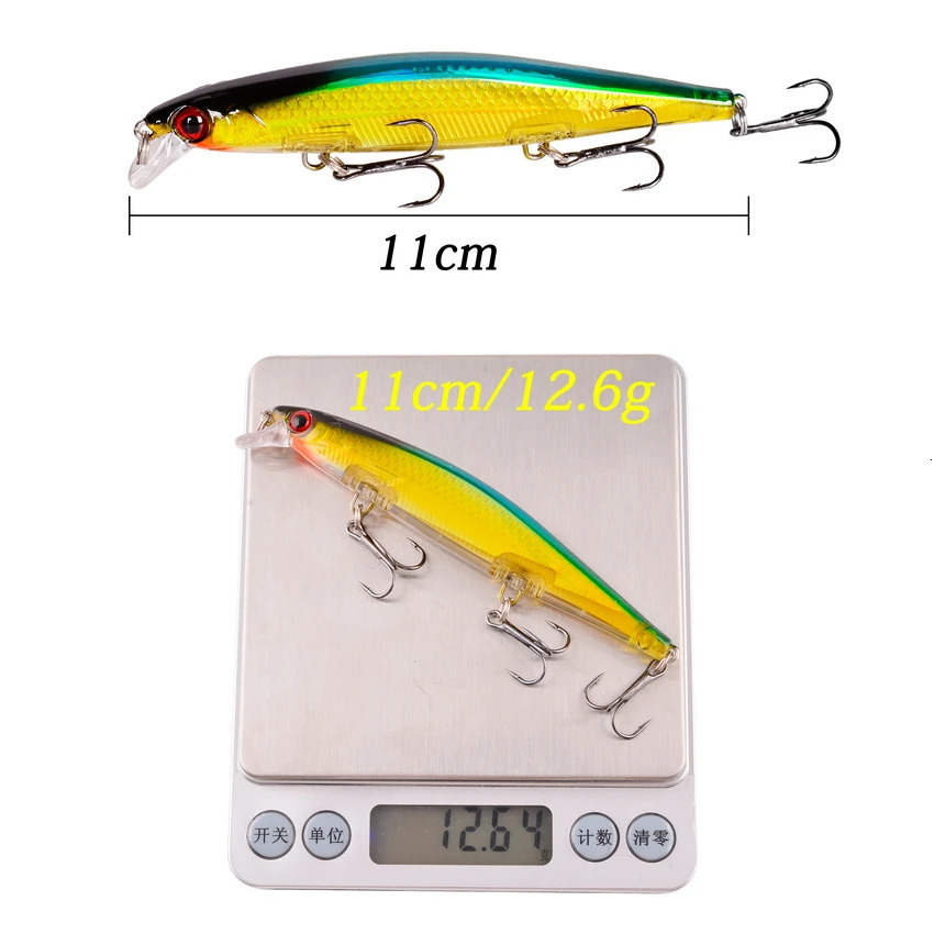 1PCS Laser Wobbler Fishing Lures Minnow Hard Artificial Bait 11CM 12G Crankbait Carp Striped bass Pesca For Tackle Lure 250708