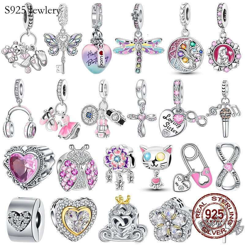 S925 925 Sterling Silver Heart Mom Dangle Dream Catcher Charms Fit Original Bracelet DIY Jewelry for Women Gift Accessories